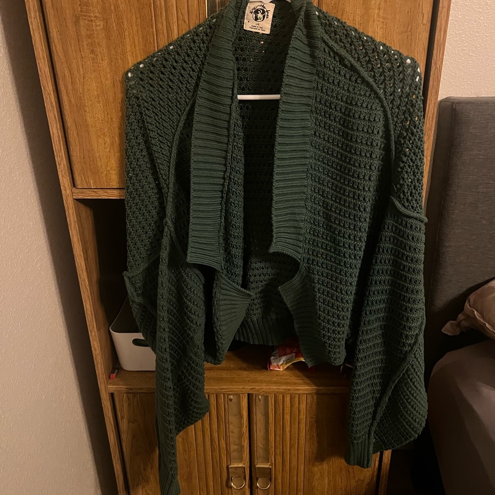 We The Free Deep Green Knit Cardigan